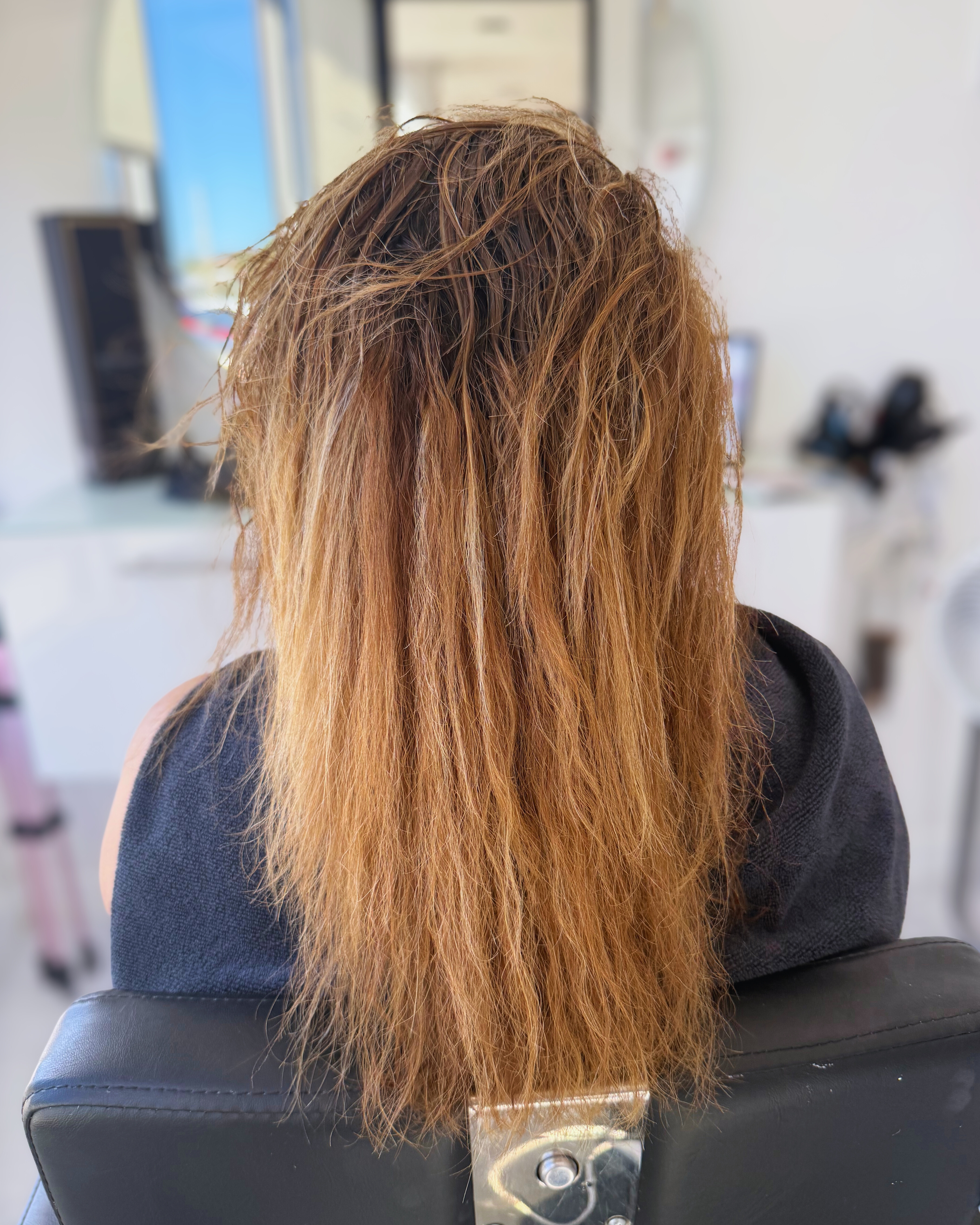 Client hair before service